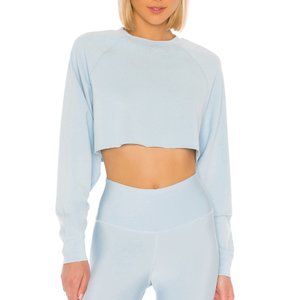 ALO Double Take Cropped Pullover Blue